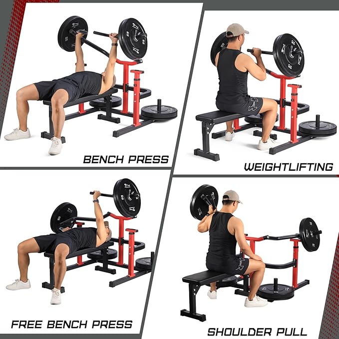 Chest Press Machine, Weight Bench Press Machine, Adjustable Flat Incline Bench with Independent Converging Arms, Multifunctional Bench Press Rack for Home Gym Equipment