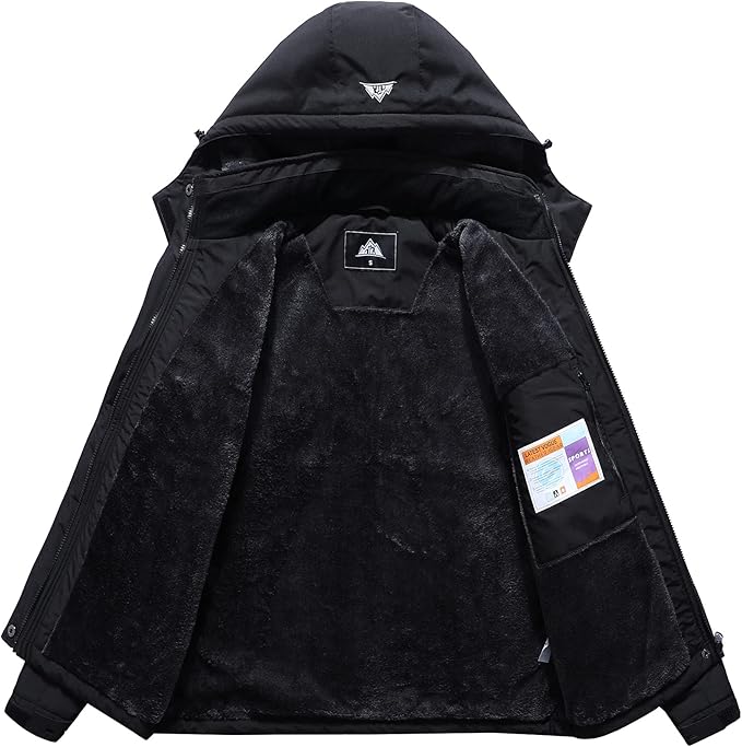 MOERDENG Women's Waterproof Ski Jacket Warm Winter Coat Outdoor Windbreaker Hiking Snowboarding Jacket