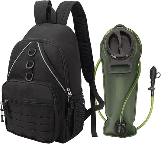 Small Hiking Backpack,Lightweight Water Backpack with 2L Water Bladder Phone Pocket Hydration Pack for Cycling Climbing Biking