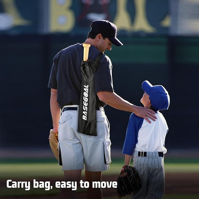 Batting Tee Baseball Tee,Softball Travel Portable Tee Tripod Stand Rubber Tee for Batting Training Practice with Carrying Bag