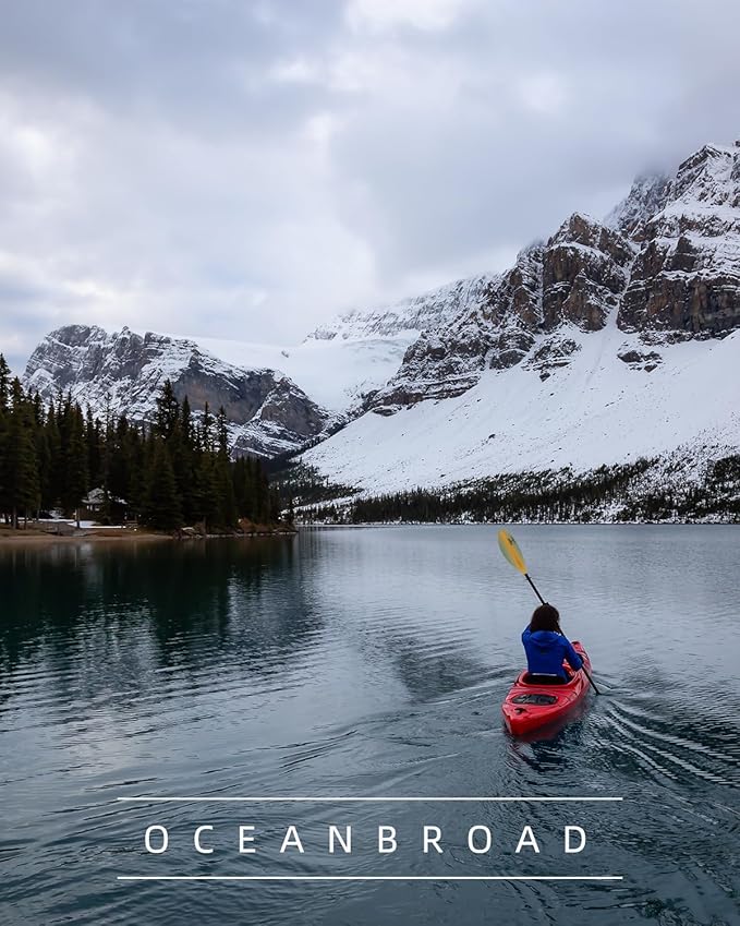 OCEANBROAD Kayak Paddle 86in/218cm, 90.5in/230cm, 95in/241cm Alloy Shaft Kayaking Boating Canoeing Oar with Paddle Leash