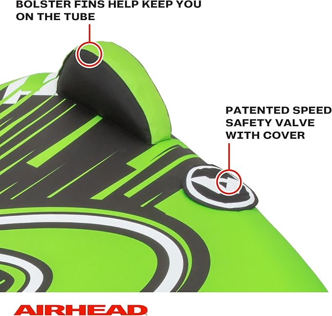 Airhead G-Force Inflatable Towable Tube | 2-4 Rider Models | Dual Tow Points | Full Nylon Cover | Kwik-Connect | Patented Speed Valve | Boat Tubes and Towables