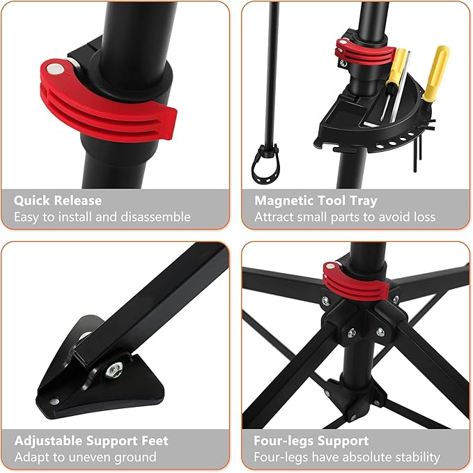 UNISKY Bike Repair Stand for Maintenance Height Adjustable Rack with Quick Release Bicycle Mechanics Maintenance Workstand