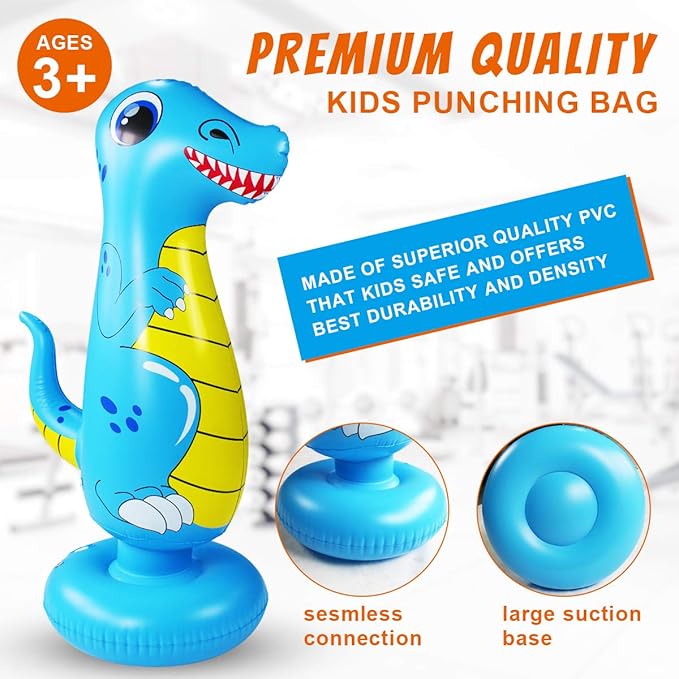 Punching Bag for Kids, Free Standing Boxing Bag for Bounce Back Focus Punching Bag for Practicing Karate, Taekwondo, De-Stress Boxing Bag for Kids.