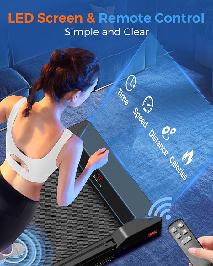 Portable Foldable Treadmills for Home, Small Folding Treadmill for Home Office with 300 LBS Capacity, Walking Running Exercise Electric Compact Treadmill with LED Display