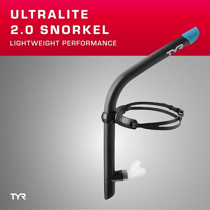 TYR Ultralite Elite Swim Snorkel - Adult Snorkeling Gear for Swimming Training - Ultra-Lightweight and Comfortable for Body Alignment Exercises