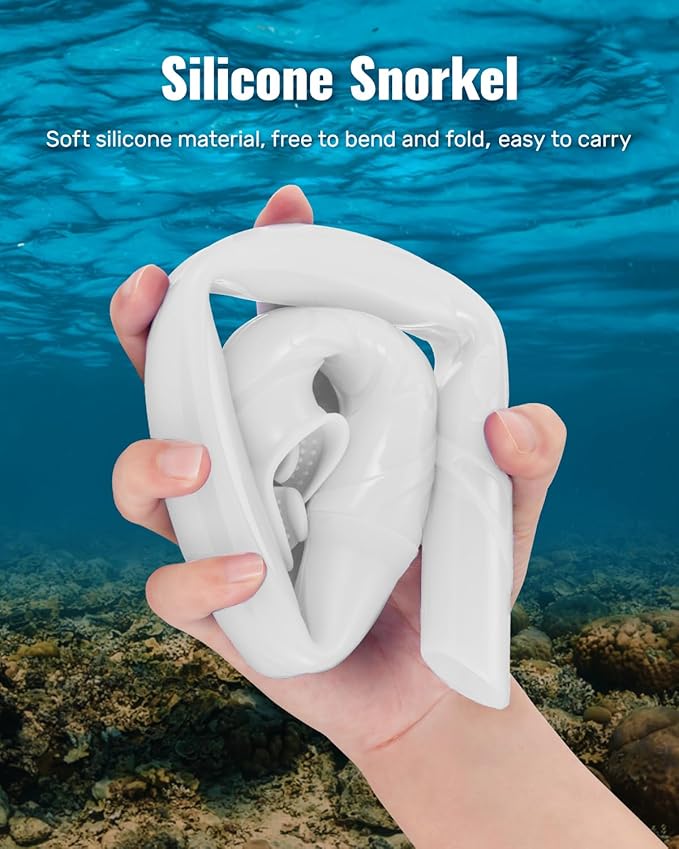 W WSTOO Adults Diving Snorkel Breathing Tube Silicone Flexible Foldable Snorkel Anti-Drop for Freediving Swim Training,Diving and Scuba Diving,Easy to Carry for Travel