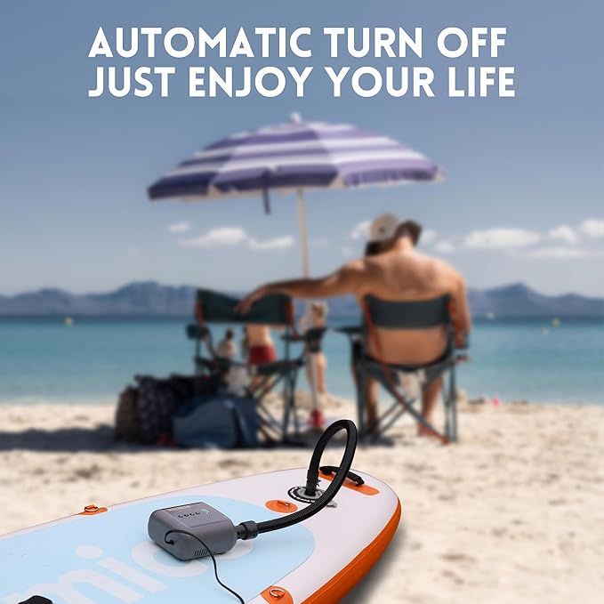 Paddle Board Pump, SUP Electric Air Pump, Deflation Function, Auto-Off, 12V DC Car Connector for Inflatable Stand Up Paddle Board, Kayaks, Boats, Inflators, Paddleboards