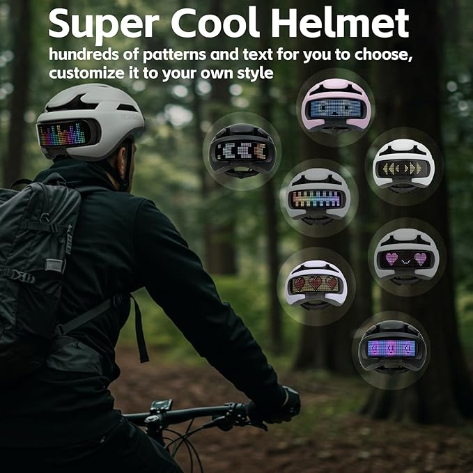 Smart Bike Helmet with Light: Bicycle Helmets for Adult Teens for Mountain & Road Cycling Electric Scooter Skateboard Skating