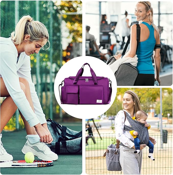 FIORETTO Women's Gym Duffle Bag with Shoes Compartment, 37L Capacity, Ideal for Travel, Gym, Sports, Duffel, Weekender