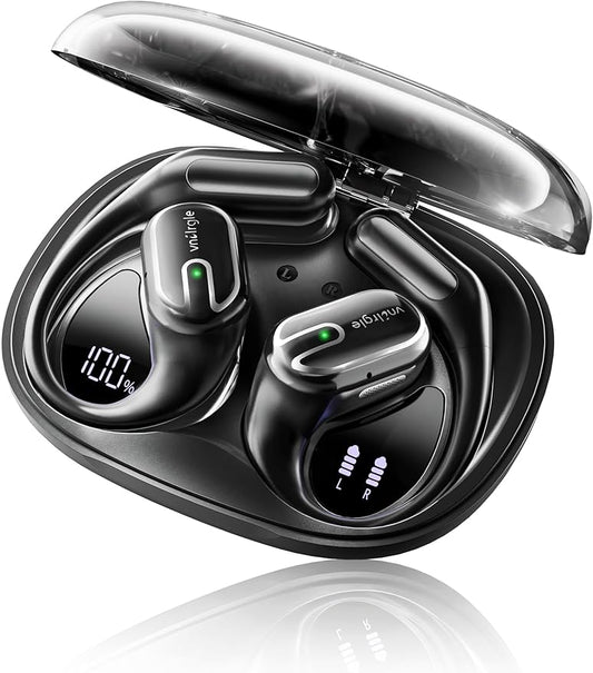 Open Ear Earbuds Bluetooth Headphones Wireless - 80Hrs Playtime Wireless Earbuds with IPX7 Waterproof Touch Control Earphones Sport with 18.2mm Drivers Stereo Sound Bluetooth 6.0 for Running Fitness