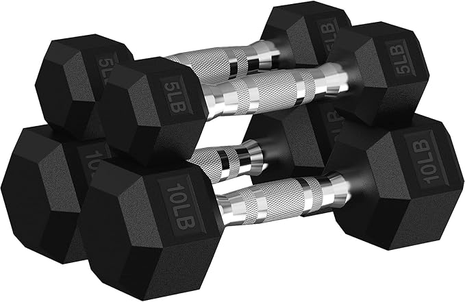 Hex Dumbbell Set, 30-480 lb Set Rubber Encased Exercise & Fitness Dumbbells, Weights Dumbbells Set, Hand Weight for Strength Training