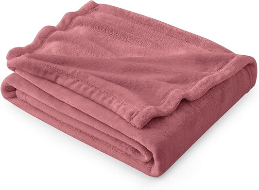 Bedsure Fleece Throw Blanket for Couch Rose Pink - Lightweight Plush Fuzzy Cozy Soft Blankets and Throws for Sofa, 50x70 inches