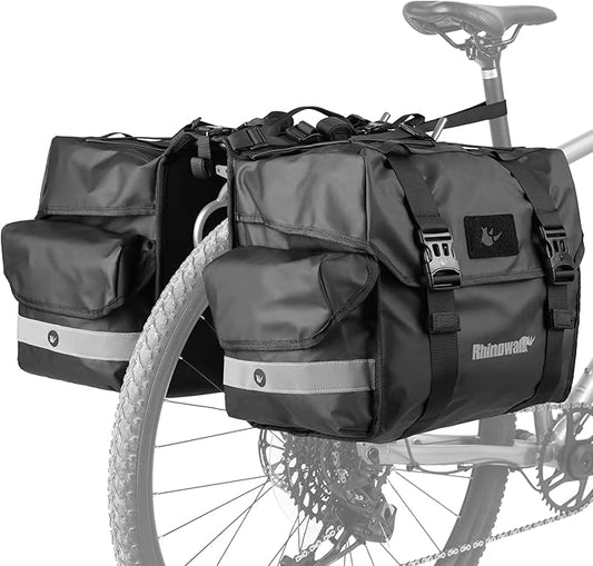 Rhinowalk Bike Pannier Bag for Bicycle Rear Rack Bag 22/40/50L Cycling Saddle Bag Luggage Storage Bag for Long Distance with Rain Cover