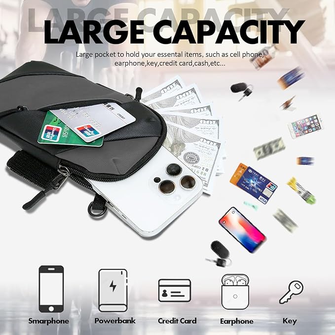 Armband Cell Phone Holder for Running,Crossbody Shoulder Holsters Bag with Arm Band for Women Men Kids,iPhone 15 14 13 12 11 Pro Max Xs Xr 8 7 6S 6 Plus SE Mini Galaxy Workout Walking Gym Arm Bags