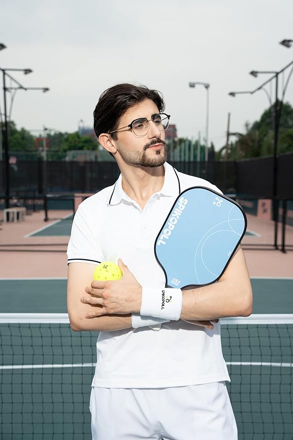 SPI New by SPIKOPOLL Pickleball Paddles Set of 2, USA Pickleball Approved, Lightweight, Durable Fiberglass Pickleball Rackets with Polypropylene Honeycomb Core