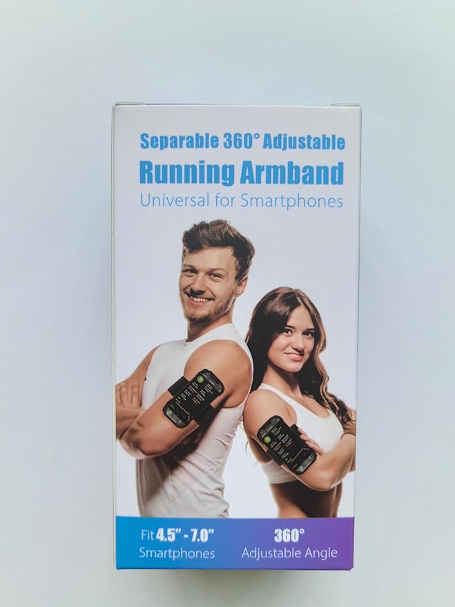 Cikyner Running Armband : 3 in 1 Sports Phone Holder - 360 Rotatable & Detachable for 4.5-7'' iPhone - Gym Running Hiking