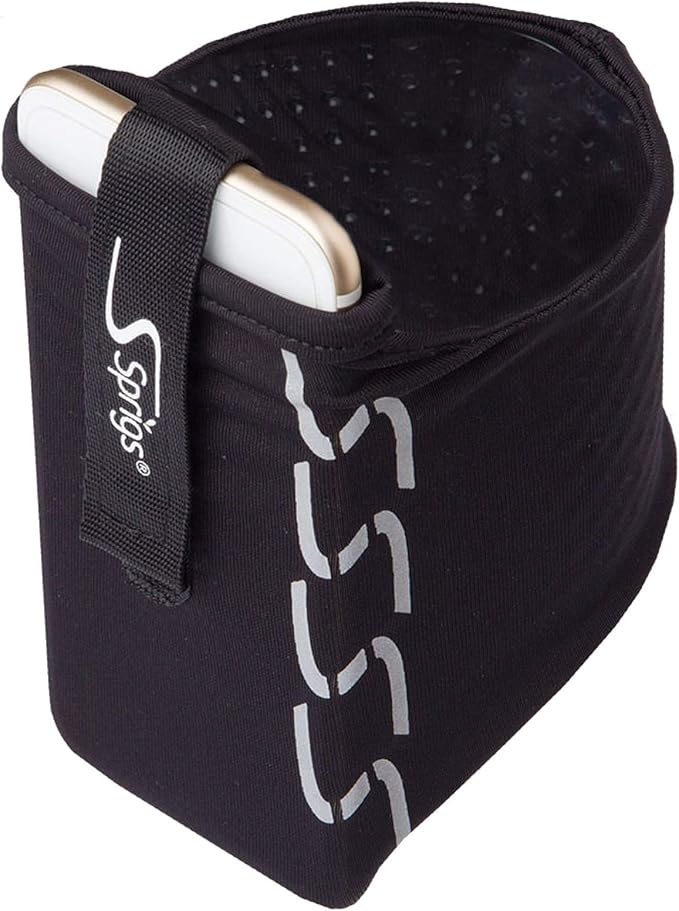 Sprigs Phone Armband Sleeve for iPhone 14, 13, 12, 11, X Galaxy Z, S22, S21, S20 Google Pixel 7, 6, 5. The Lightest & Most Comfortable Running Armband, Stretches to Fit All Phones with Case for Women & Men