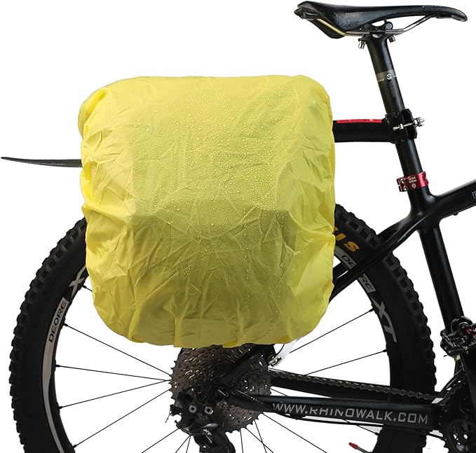 Rhinowalk Bike Pannier Bag 40L Double Pannier Bags Saddle Bags for Rear Rack Bicycles With Carrying Handle With Reflective Trim Professional Cycling Accessories-Grey