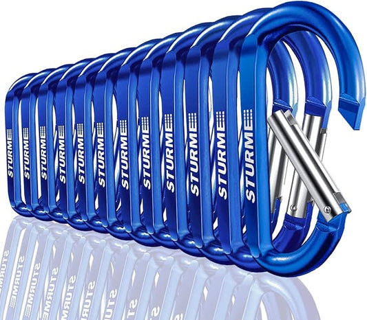 STURME 12pcs Carabiner Clip 3" Small Durable Carabiner Keychain Carabeaner Hooks