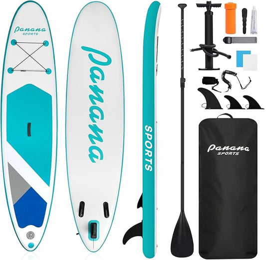 Panana Inflatable Stand Up Paddle Board, 10'x31 x6 SUP with Premium Paddle Board Accessories Kit, Anti-Slip EVA Deck for Adults Youth of All Skill Levels