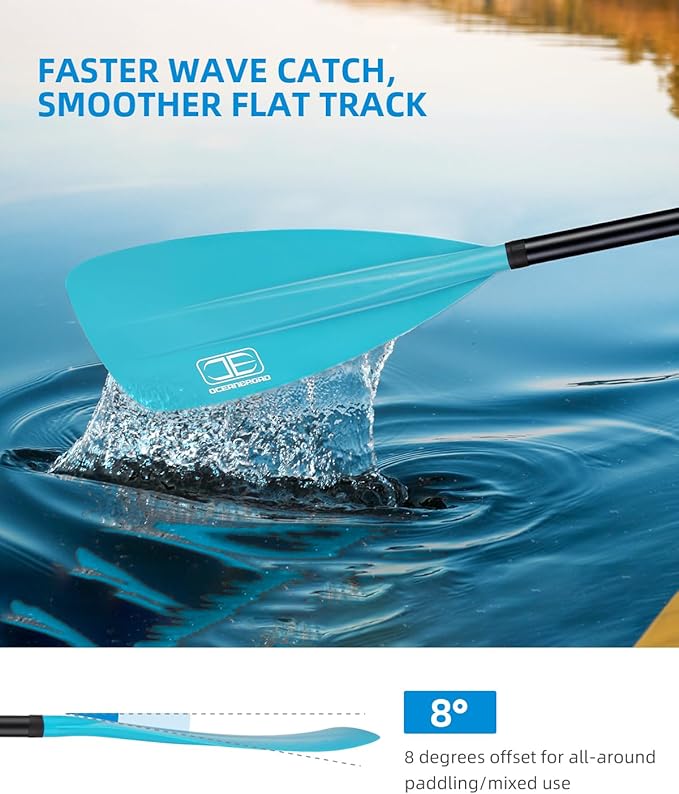OCEANBROAD SUP Paddle - Adjustable Stand-Up Paddle for Paddleboard Kayak, Adjustable Aluminum Alloy Shaft with Reinforced Nylon Blades