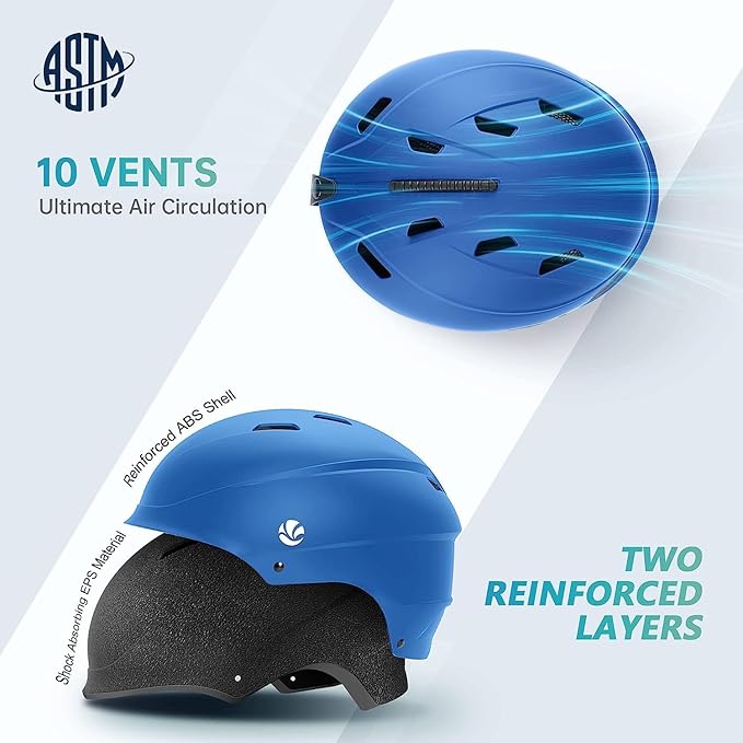 VANRORA Ski Helmet, Snowboard Helmet for Men & Women, Climate Control Venting, Dial Fit, Goggles Compatible, Removable Fleece Liner and Ear Pads, Safety-Certified