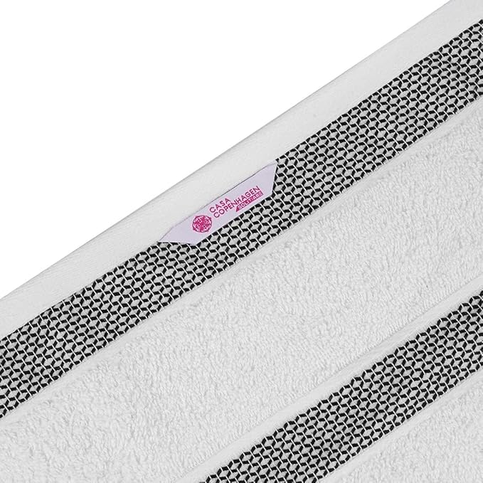 CASA COPENHAGEN, Solitaire 10 Pieces Hand Towel Set- Bright White, 600 GSM, 16x28 Inches, Designed in Denmark Super Soft Egyptian Cotton Towels for Bathroom & Kitchen