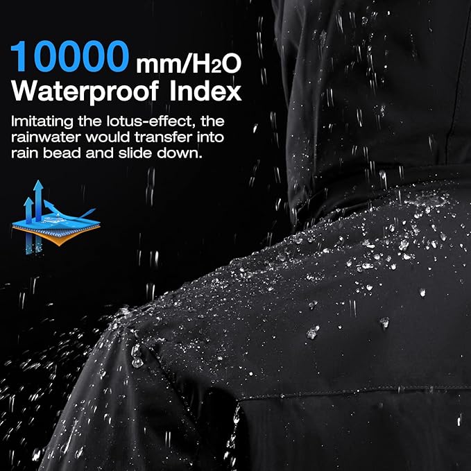 CAMEL CROWN Men's Mountain Ski Snow Jacket Waterproof Winter Coat Snowboarding Windbreaker Windproof Warm Hooded Snow Coat