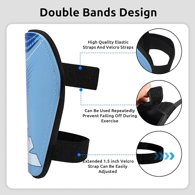 Shin Guards Soccer Youth Kids - Shin Guard for Boys Girls Teenagers Toddler 2-18 Years Old - Football Shin Pads Protection Equipment with Adjustable Straps