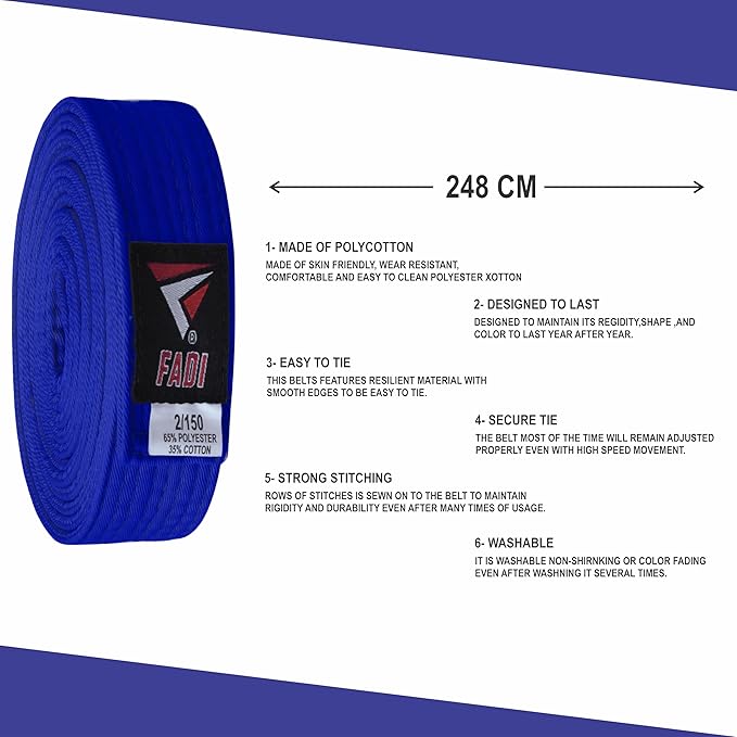 Martial Arts Belt for Karate, Judo, Aikido and Taekwondo - Durable Cotton-Polyester Blend for Adults and Kids