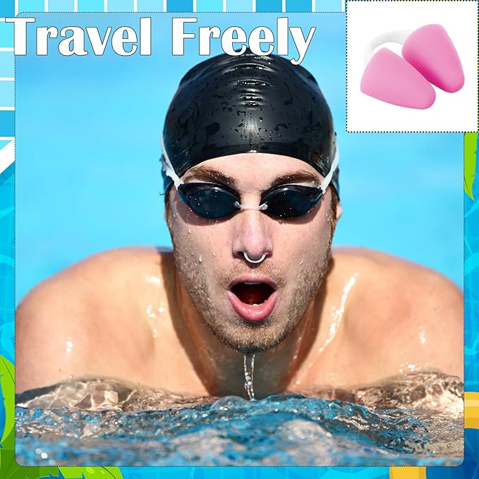 2 Pack Nose Plugs for Swimming for Adults and Kids (Age 7-12), Waterproof Soft Silicone Swimming Protectors Nose Block Nostril Plugs for Swimmers Surfers Water Sports