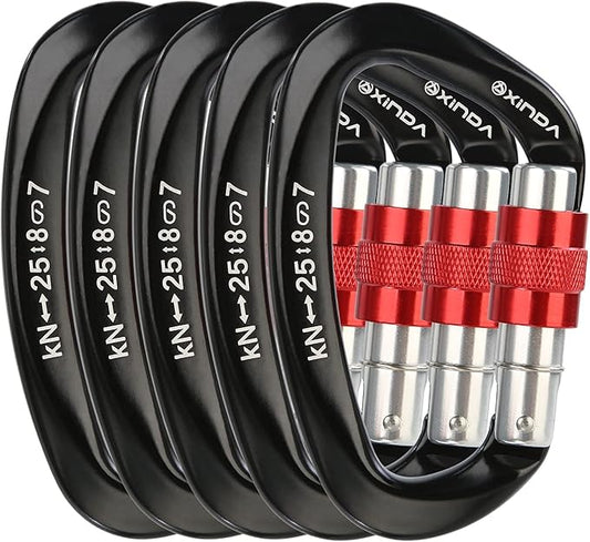 Screwgate Locking Carabiner Clip - Professional Rock Climbing Carabiner Screw Lock,Heavy Duty Carabiners for Climbing,Mountaineer,Hammock,Camping,Outdoor Equipment