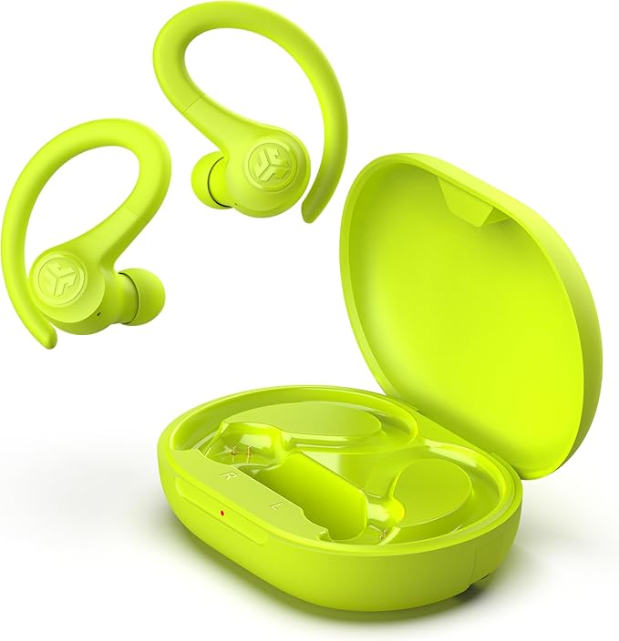 JLab Go Sport+ Wireless Workout Earbuds Featuring C3 Clear Calling, Secure Earhook Sport Design, 35+ Hour Bluetooth Playtime, and 3 EQ Sound Settings (Yellow)
