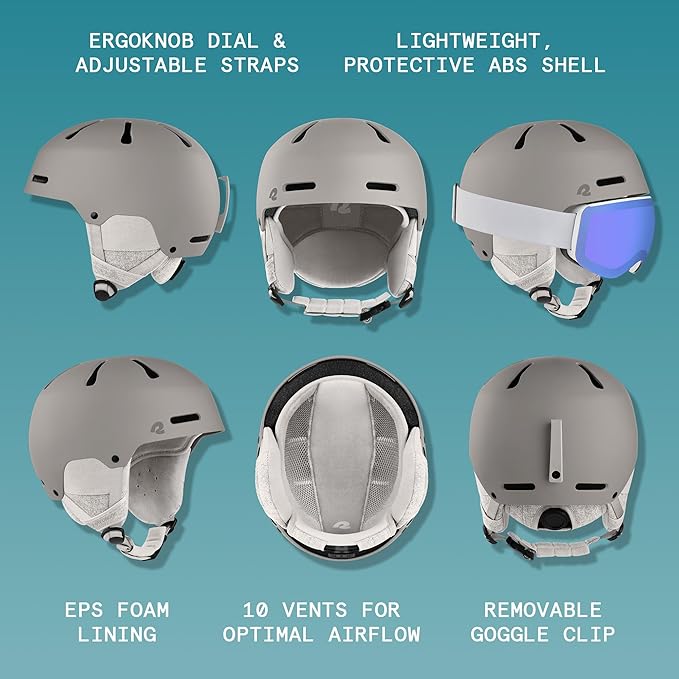 Retrospec Comstock Ski Helmet - Snowboard Helmet for Adults & Youth - Adjustable Fit Snow Helmet with Protective Shell and Breathable Vents for Men, Women, Boys & Girls