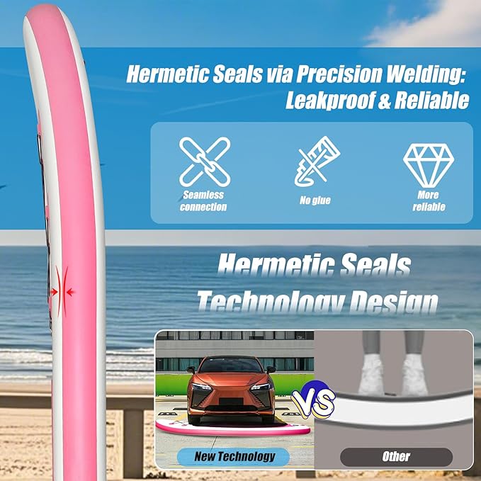 10' Inflatable Stand Up Paddle Board, Ultra-Light Wide Yoga Board for All Skill Levels with Premium SUP Paddleboard Accessories, 84L Waterproof Bag, Non-Slip Comfort Deck for Youth & Adults