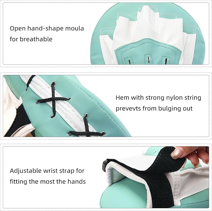 Valleycomfy Boxing Curved Focus Punching Mitts- Leatherette Training Hand Pads