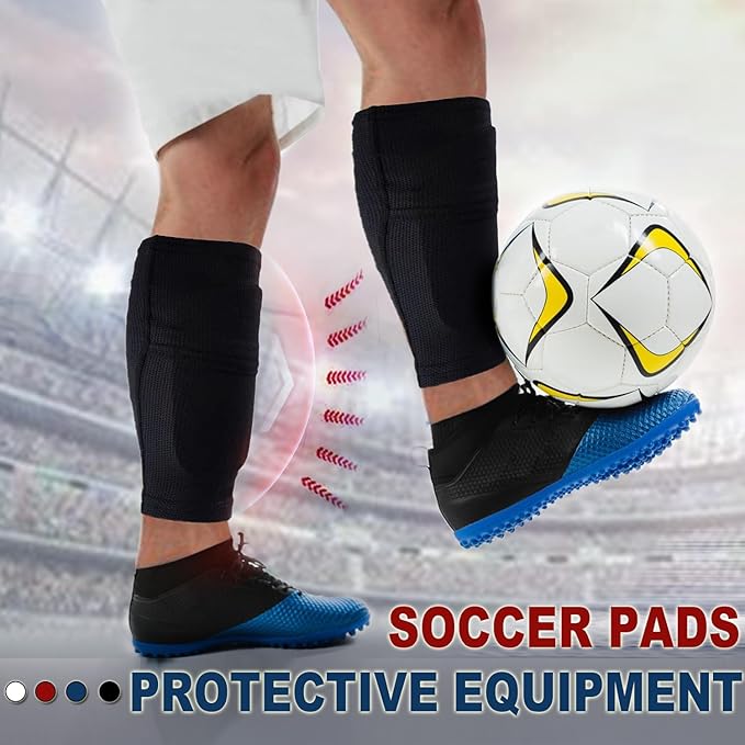 Soccer Shin Guards for Kids Youth and Shin Guard Sleeves Children's Calf Protectors for Boys Girls Kids Teenagers 3-5,5-10,10-15 Years Old Children
