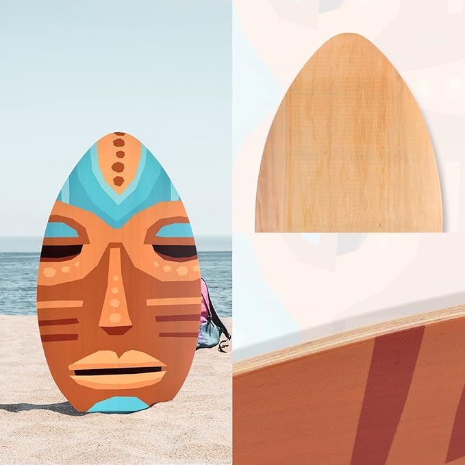 seething 35 Inch Skimboard with High Gloss Coat Wood Skim Board for Beginners,Kids, Teenagers, Adults and All Skimming