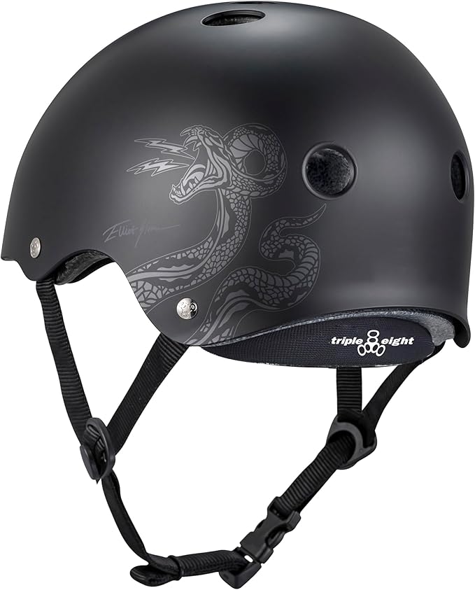 Triple Eight Deep Cover Helmet - Ideal for Skateboarding, Bicycling, BMX, and Roller Skating