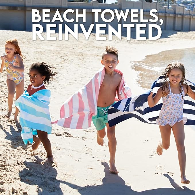 Dock & Bay Kid's Towel - for Beach Use - Quick Dry, Sand Free - Compact, Lightweight - 100% Recycled - Includes Bag - Summer - Unicorn Waves, Medium (130x70cm, 51x28)