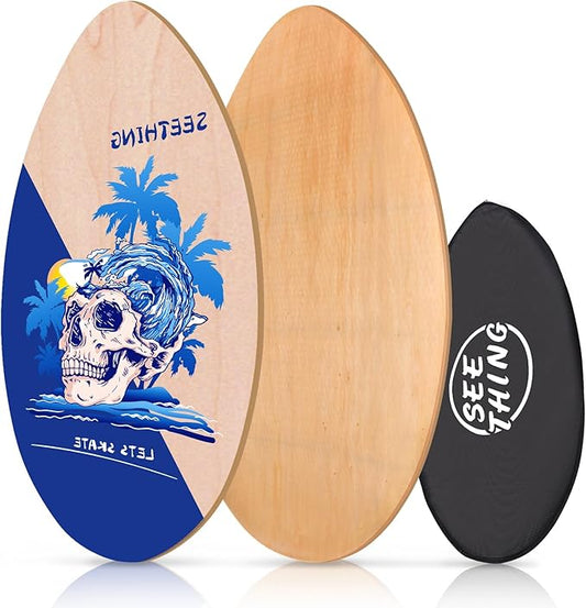 seething 35 Inch Skimboard with High Gloss Coat Wood Skim Board for Beginners,Kids, Teenagers, Adults and All Skimming
