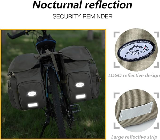 ZTZ Bike Bags for Bicycles Rear Rack, Waterproof Rear Bike Rack Bag with Rain Cover and Reflective Trim