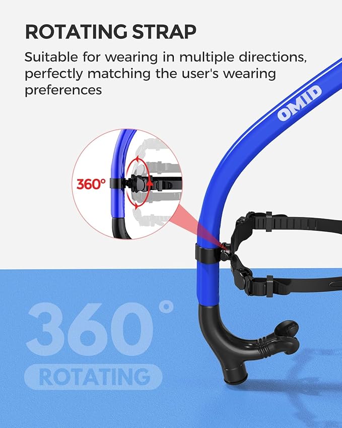 OMID SN1 Snorkel for Adult Youth, Diving Snorkel with One-Way Purge Valve, Food-Grade Silicone Mouthpiece
