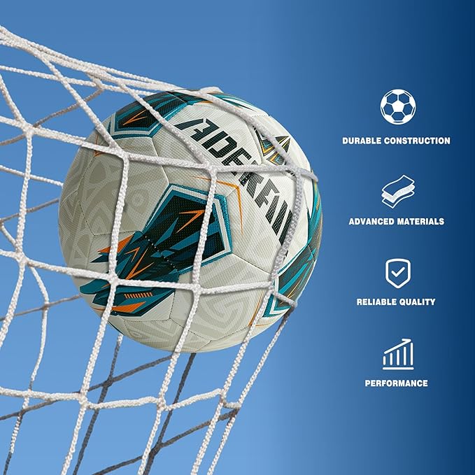 Soccer Ball Size 5 for All Age Recreational or Professional Outdoor Practice, PU Official Size&Weight, Size 5 Soccer Ball for Boys Youth Adults College Team, Ideal Gifts with Pump and Carry Net