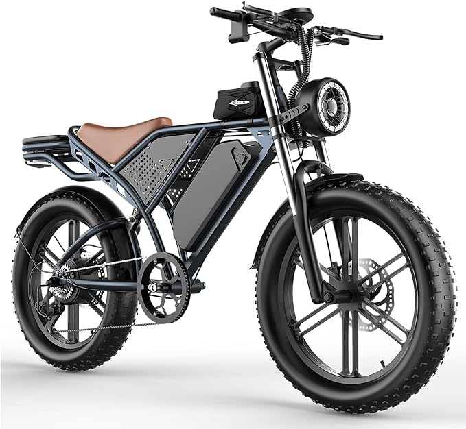 Electric Bike for Adults 1500W Motor 20" Fat Tire All-Terrain E-Bike 60-75 Miles 32MPH Electric Dirt Bike for Road Sand Mountain Snow - 48V 20AH Battery Powered Electric Motorcycle