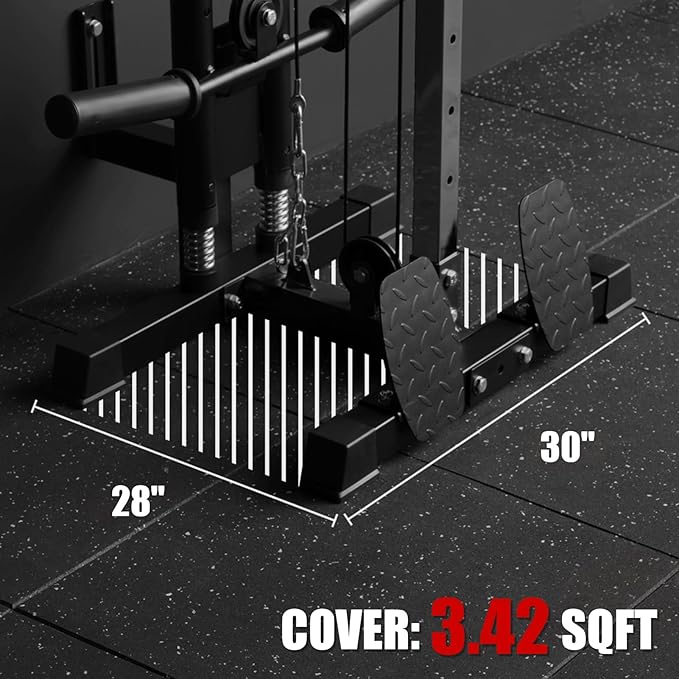 ER KANG Wall Mount Cable Station, Cable Crossover Machine with 18 Positions Dual Pulley System for Home Gym Fitness Equipment