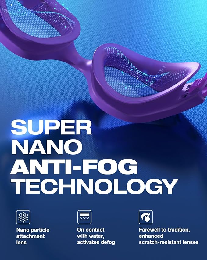 ZIONOR G1 Nava Super Anti-Fog Unisex Swim Goggles Mirror/Bright Smoke Lens