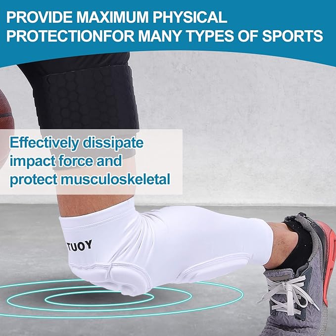 TUOY Knee Pad with Shin Guard Pads, Protective Shin/Knee Sleeve Support for Soccer, Football, Basketball, Wrestling, Volleyball (A Pair)