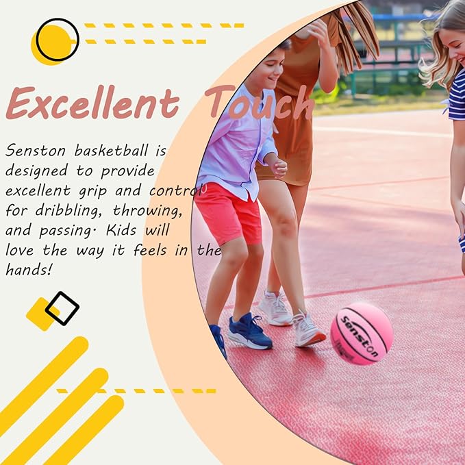Senston Kids Basketball Balls Size 3/5/7 Basketballs Indoor Outdoor 27.5/29.5 inch Basketball Gifts for Kids/Girls/Boys